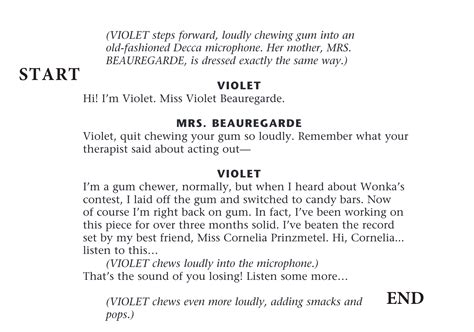 Violet Beauregarde Script