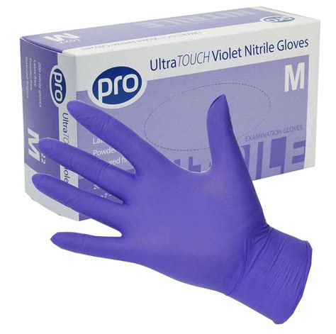 violet colored nitrile gloves