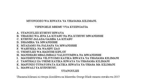 vipengele vya riwaya