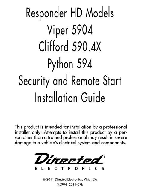 Read Online Viper 5904 Installation Guide 