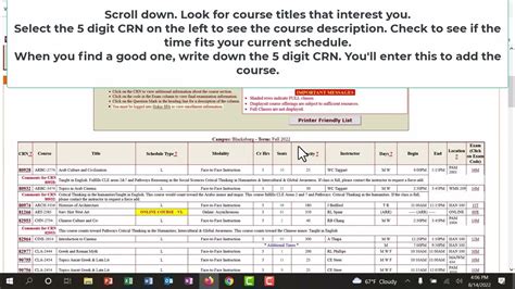 virginia tech timetable of classes