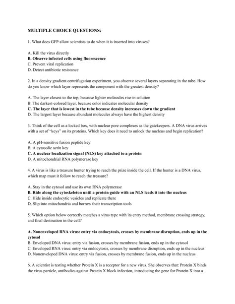 Virology Multiple Choice Questions
