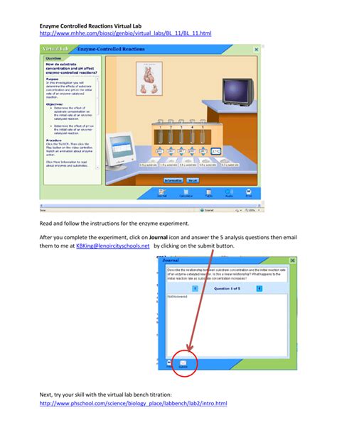 Virtual Lab Enzyme Controlled Reactions Journal Answers