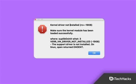virtualbox kernel driver not installed mac