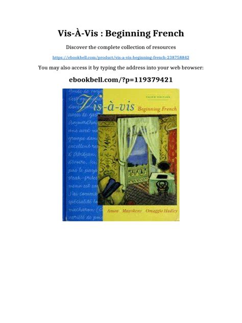 Vis A Beginning French 5th Edition Online Tvdocs