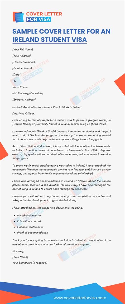 Visa Application Letter Example Ireland