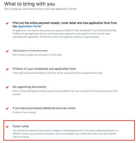 visa application sample