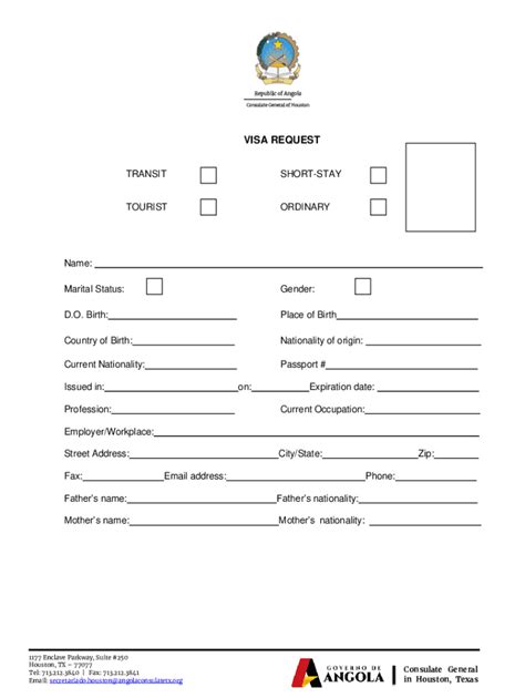 visa request form for out stations