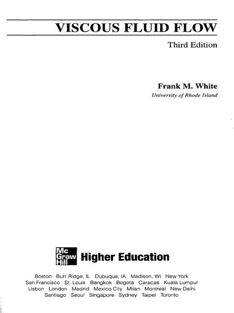 Viscous Fluid Flow White 3rd Edition