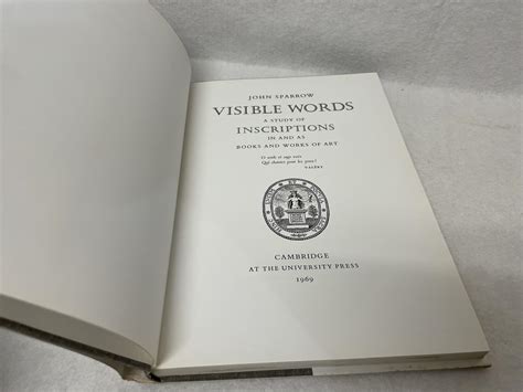 Visible Words A Study Of Inscriptions In And As Bo