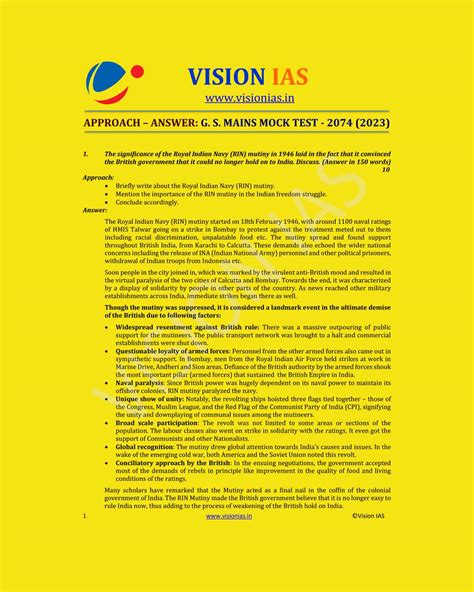 Vision Ias Answer Key 2023