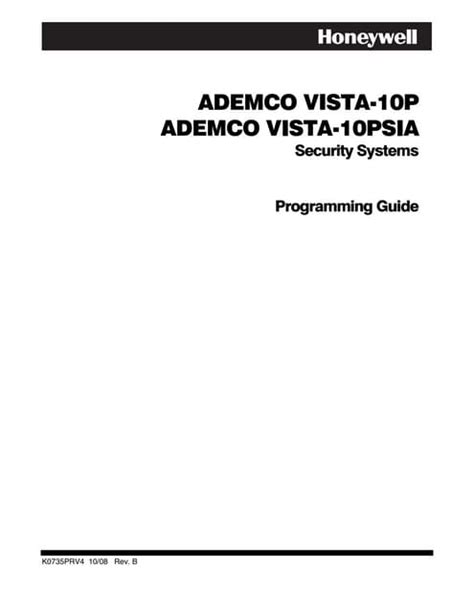 Download Vista 10P Programming Guide 