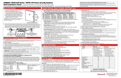 Full Download Vista 20P Quick Reference Guide 