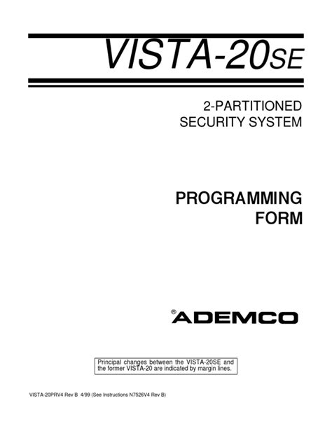 Read Vista 20Se Programming Guide 