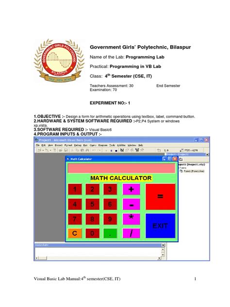 visual basic lab manual