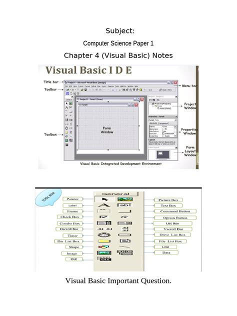 Visual Basic Programming Important Question And Answer