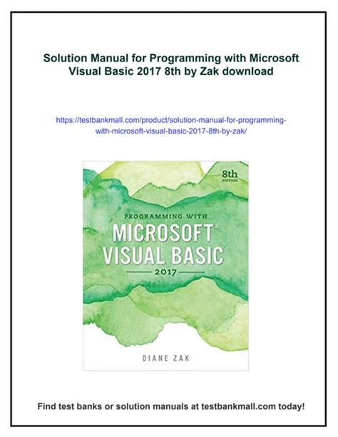 Visual Basic Programming Manual