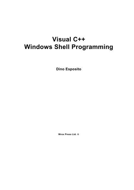 visual c windows shell programming
