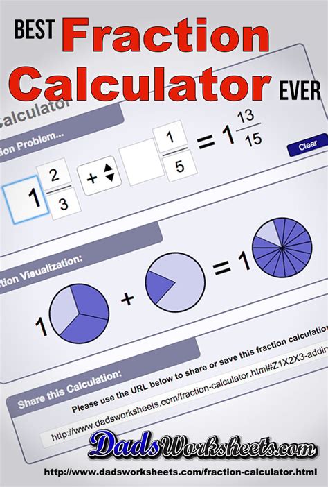 Visual Fraction Calculator Dadsworksheets Com Visual Fractions - Visual Fractions