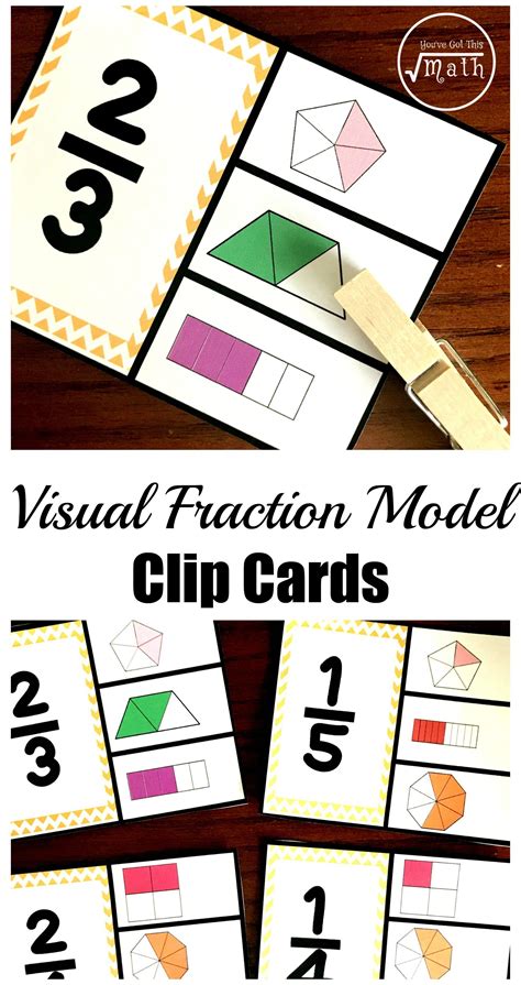 Visual Fraction Model Clip Cards To Assess Fraction Visual Fractions - Visual Fractions