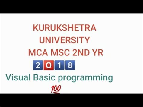 Visual Programming Mca