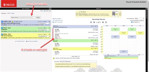 Visual Schedule Builder Mcgill