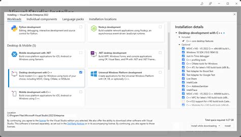 Visual Studio C Workload