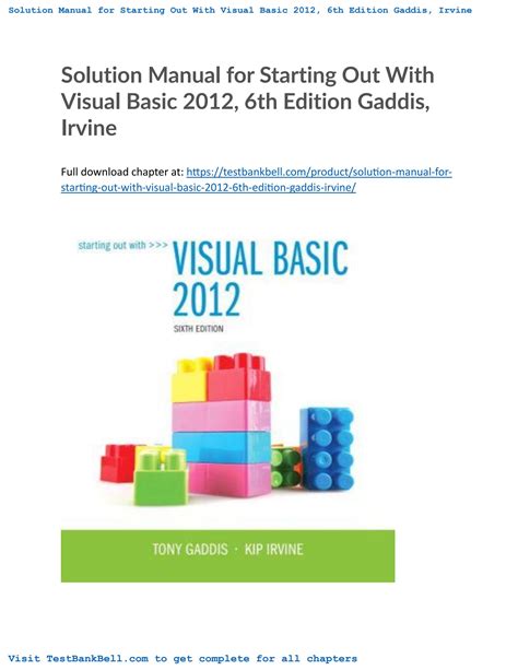 Read Online Visual Basic 2010 Gaddis Manual Solution 