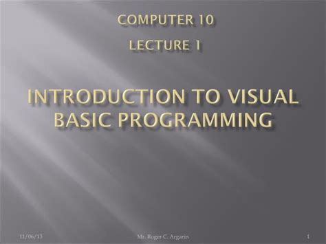 Download Visual Basic Programming Introduction To Visual Basic 