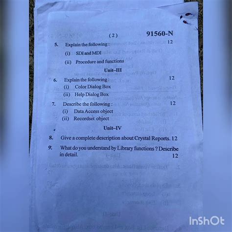 Read Visual Basic Question Papers Bsc 