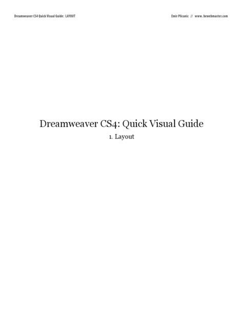 Read Online Visual Guide To Dreamweaver Cs4 