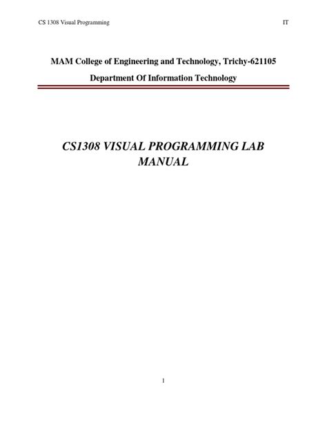 Full Download Visual Programming Lab Manual Eaal 