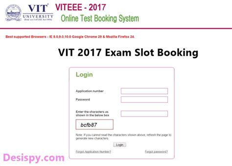 vit online slot booking