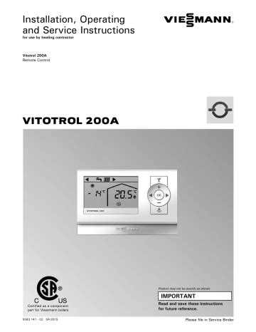 vitotrol 200a manual