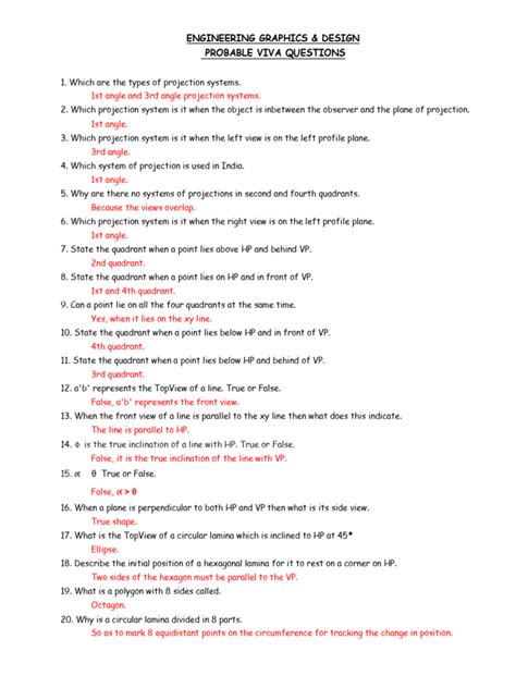 viva questions for engineering drawing first year