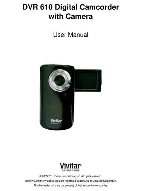 Full Download Vivitar Dvr 610 User Guide 