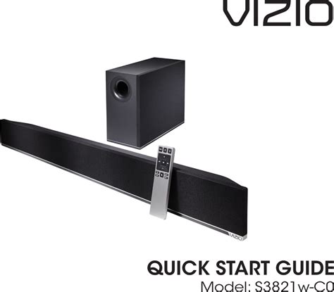 Download Vizio Sound Bar S3821W Co Technical Manual 