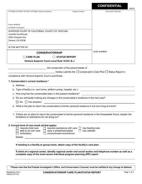 Vn233 Conservatorship Form
