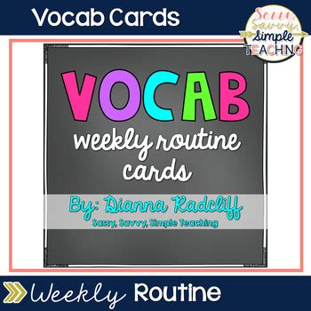 Vocab Weekly Routine Cards By Dianna Radcliff Teaching Vocab For 7th Grade - Vocab For 7th Grade