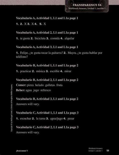 Download Vocabulario A Actividad 1 L1 And L1A Page 1 