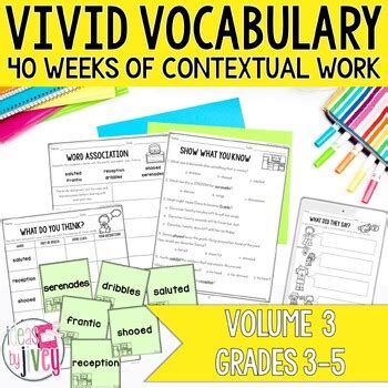 Vocabulary Bundle For Volume 3 Grades 3 5 Vocabulary Activities For Grade 3 - Vocabulary Activities For Grade 3