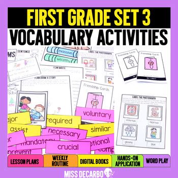 Vocabulary Curriculum First Grade Set 3 Miss Decarbo Vocabulary Lesson Plans 1st Grade - Vocabulary Lesson Plans 1st Grade