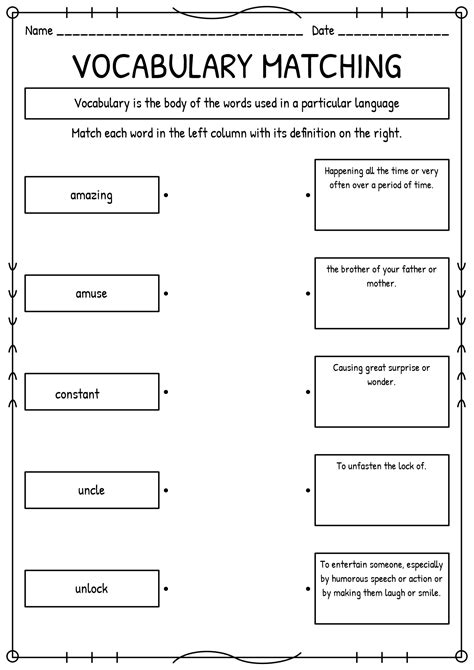 Vocabulary Match Worksheet 5 Grammarbank Matching Vocabulary Worksheet - Matching Vocabulary Worksheet