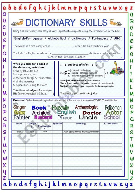 Vocabulary Matrix Worksheet   Dictionary Skills Worksheets - Vocabulary Matrix Worksheet