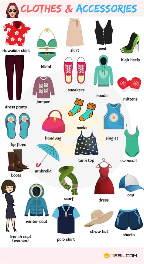 Vocabulary Summer Clothes Accessories A Plus Topper Clothes Worn In Summer - Clothes Worn In Summer