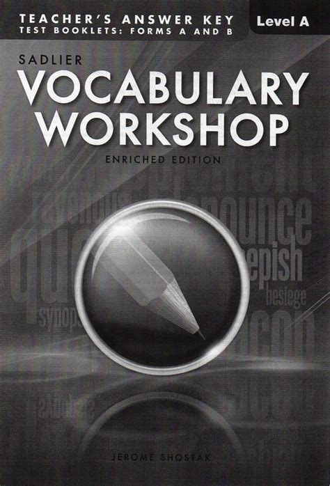 Vocabulary Workshop Enriched Edition Test Booklet Form B Level E Grade 10