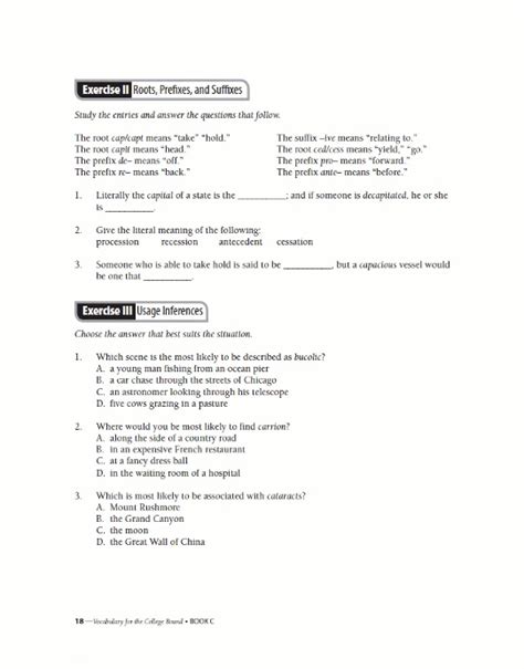 Read Vocabulary For The College Bound Student Answer Key Chapter 2 