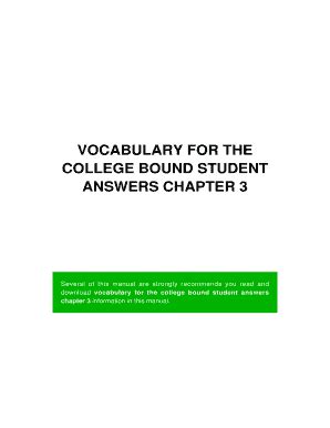 Full Download Vocabulary For The College Bound Student Answer Key Chapter 3 