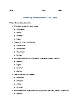 Download Vocabulary Workshop Answers Level 