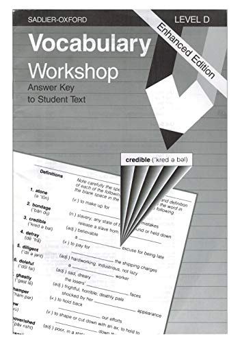 Full Download Vocabulary Workshop Enhanced Edition Level D Answers 